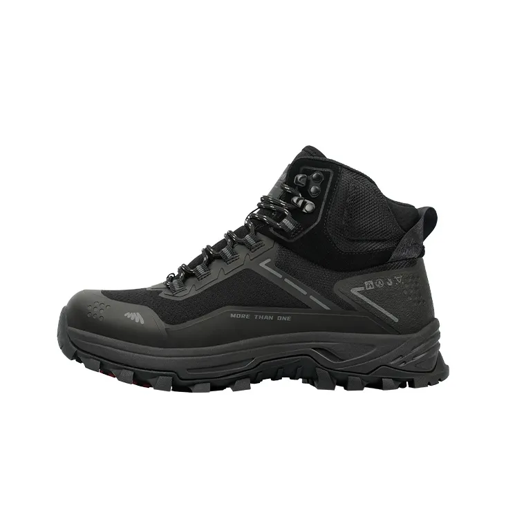 MINEPAIR Warm Wear Resistant Water Resistant Slip Resistant High Top Outdoor Shoes Unisex Black-0