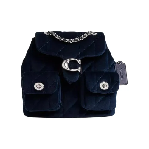 COACH Tabby Velvet Backpack Medium Size Women's Blue