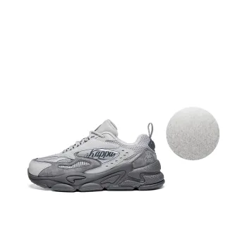 Kappa Warm And Wear Resistant Low Top Casual Running Shoes Unisex Moon Gray