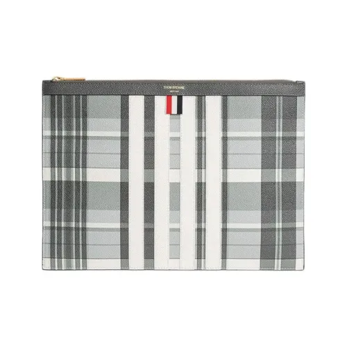 THOM BROWNE Checkered Zipped Clutch Bag