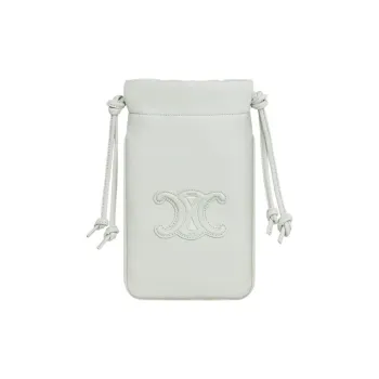 CELINE Triomphe Smooth Sheepskin Shoulder Bag, Crossbody Bag, Cell Phone Pouch Women's Jade Green