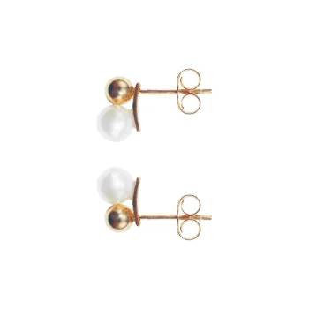 WANBAOYUANZHUBAO 18K Gold Stud Earrings Women's