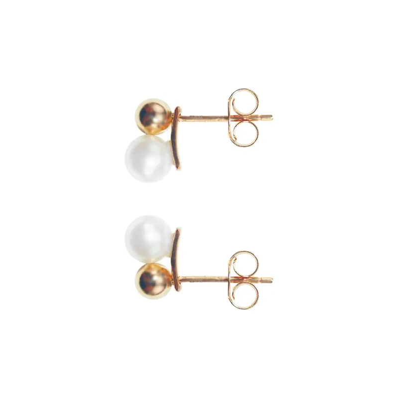 WANBAOYUANZHUBAO 18K Gold Stud Earrings Women's-0