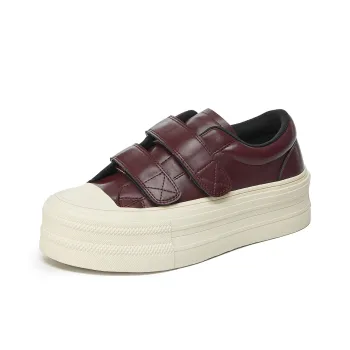 La Chapelle Abrasion Resistant Height Increasing Low Top Skateboard Shoes Women's Angela Red