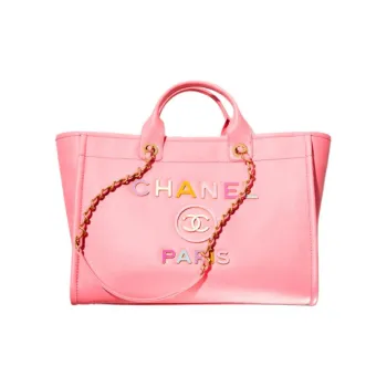 CHANEL 22SS Calfskin Tote Bag, Shopping Bag, Shoulder Bag, Crossbody Bag, Handbag Tubas Women's Coral Pink