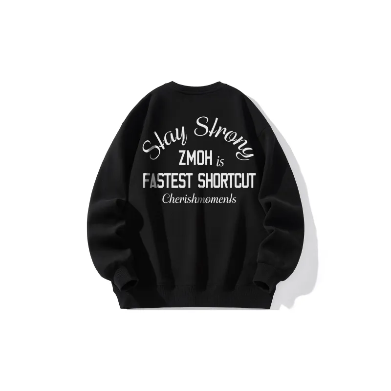 ZMOH Fleece Lined Crew Neck Sweatshirt Unisex Couple's-2