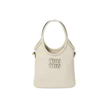 MIU MIU Leather Shoulder Bag, Crossbody Bag, Handbag Women's Chalk White