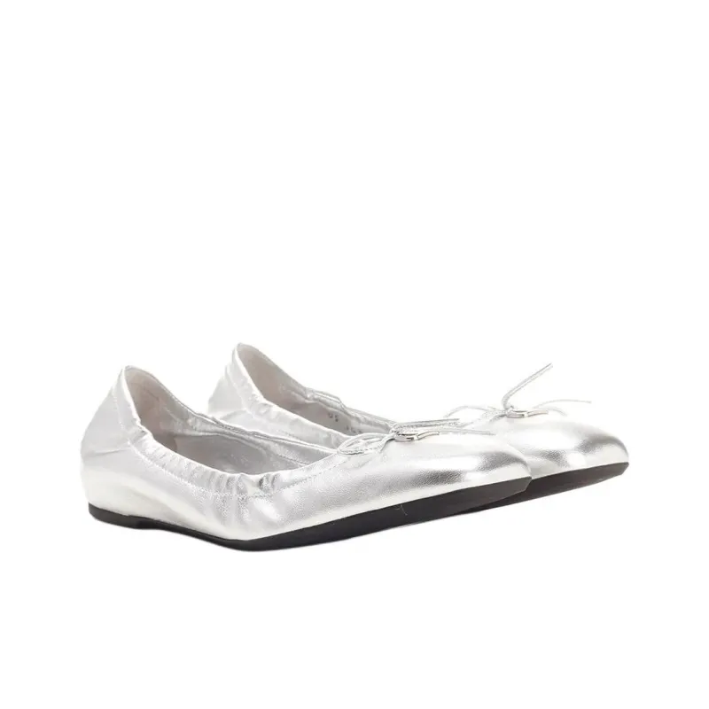 Valentino Logo Plaque Bow Detailed Ballerina Shoes Women's-2