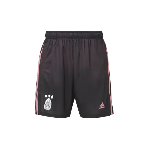 Adidas x YOUWENTUSI LIANMINGKUAN Soccer Bottoms Men's Black/Neon Pink Red
