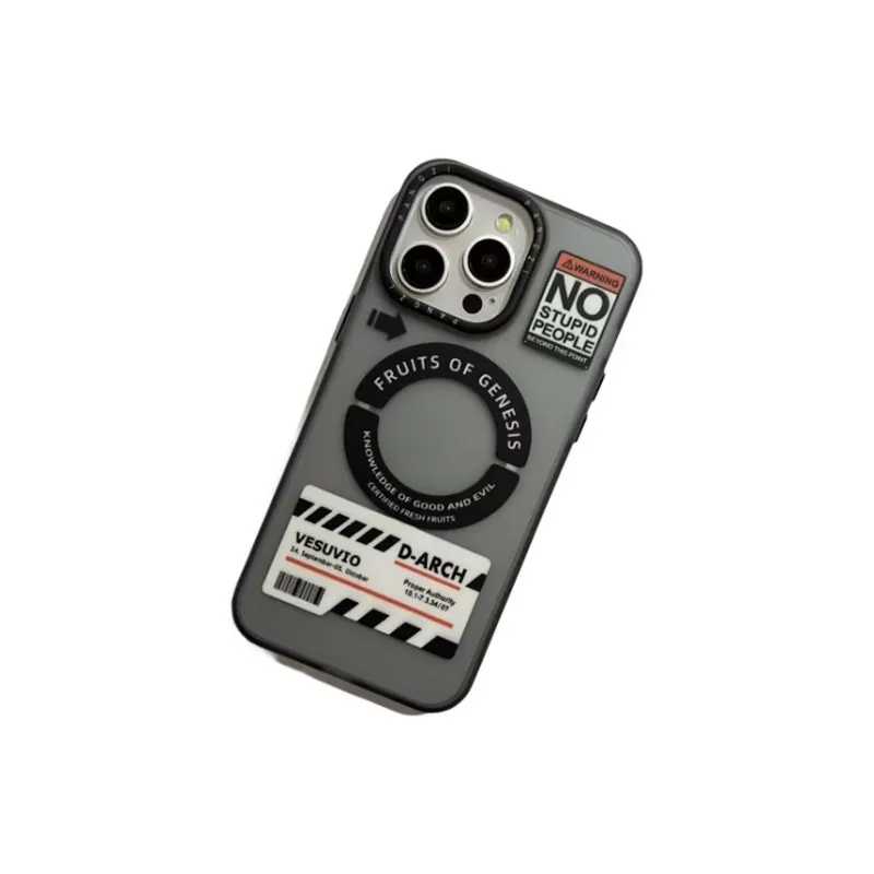 TXBX ABS + PC Material English Label Magnetic Phone Case Compatibility With Apple 15/14/13/12 Collection-1