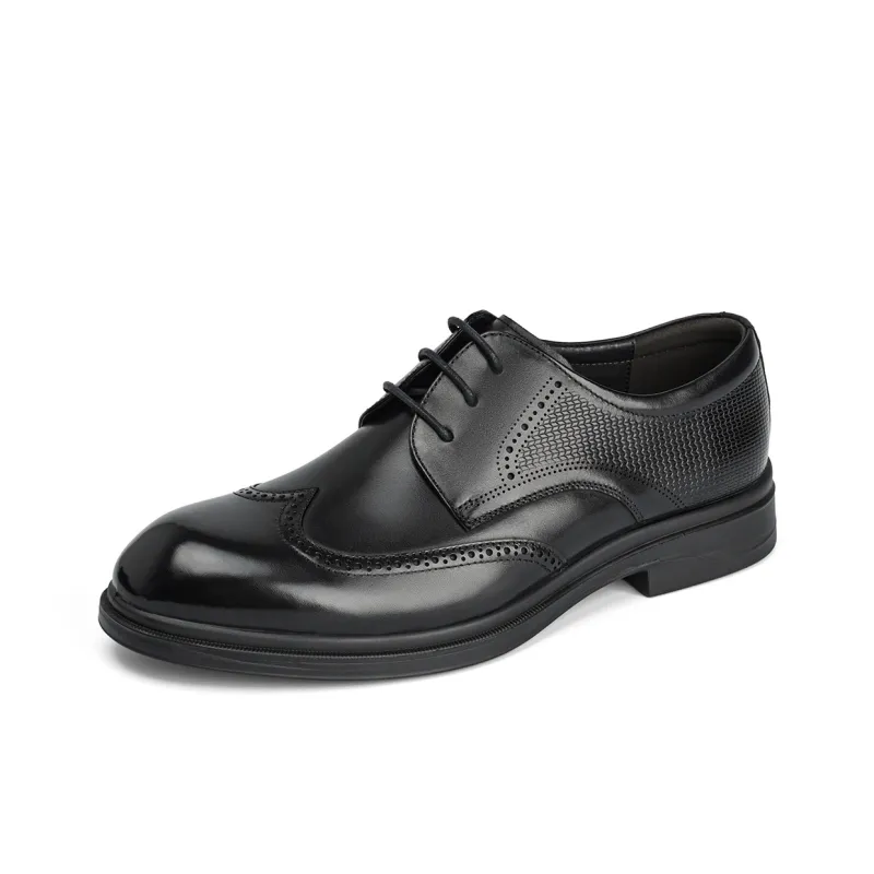AOKANG Dress Shoes Men Low Top Black-0