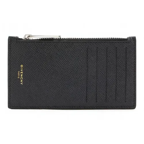 GIVENCHY Leather Coin Purse Card Holder Wallet Men's Black