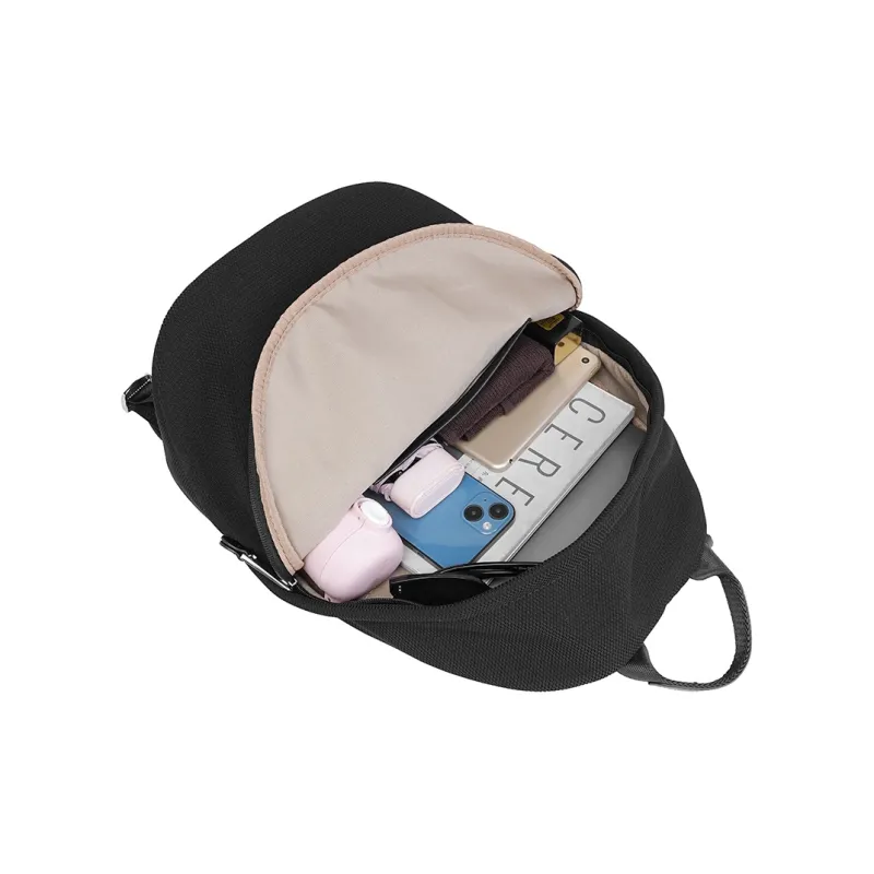 GELANDAI Fabric Backpack Unisex Black/Ecru/Apricot-6