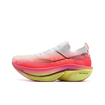 XTEP 160X 6.0 Pro Anti Slip And Wear Resistant Rebound Low Top Carbon Plate Marathon Running Shoes Men's Pink White