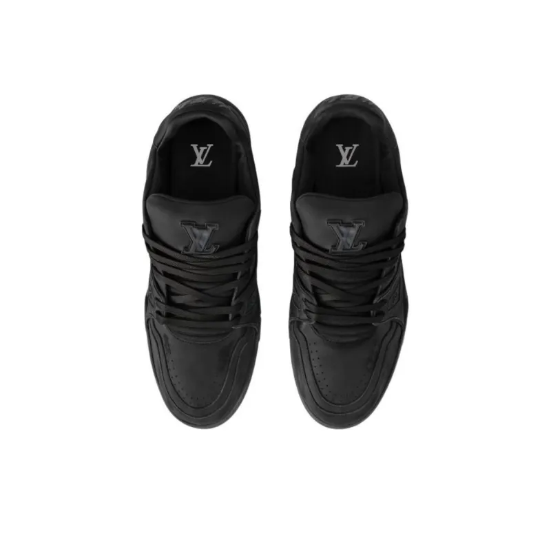 LOUIS VUITTON Trainer Low Top Skateboard Shoes Men's Black-3