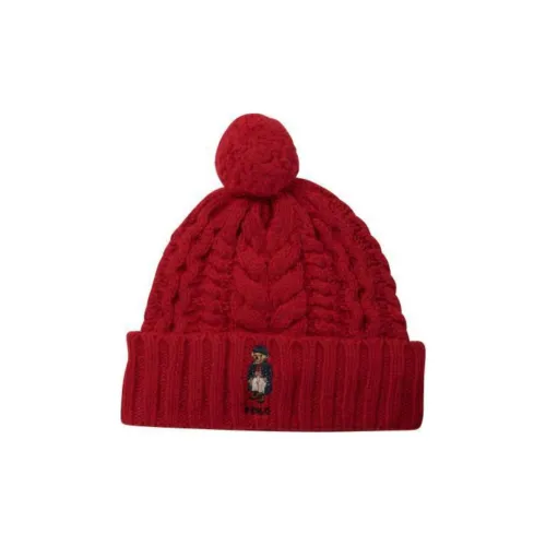 Polo Ralph Lauren Polo Bear Embroidered Cable Pom-Pom Beanie
