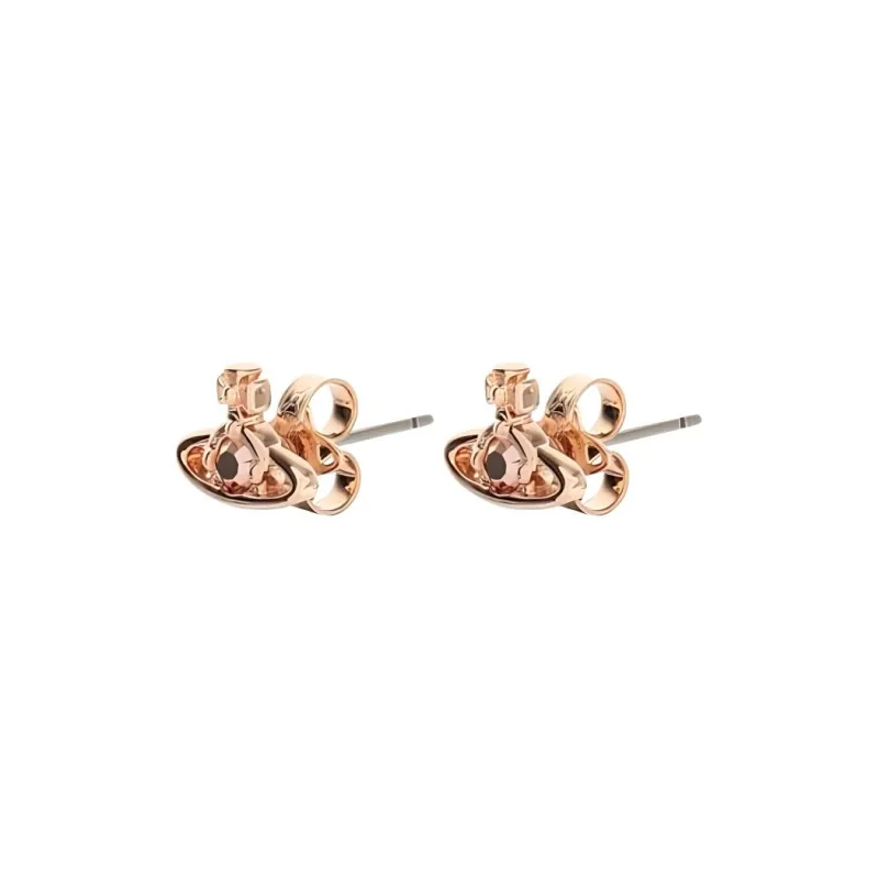 Vivienne Westwood - Saturn Rhinestone Stud Earrings Women's Gujin Diamond Gold-2