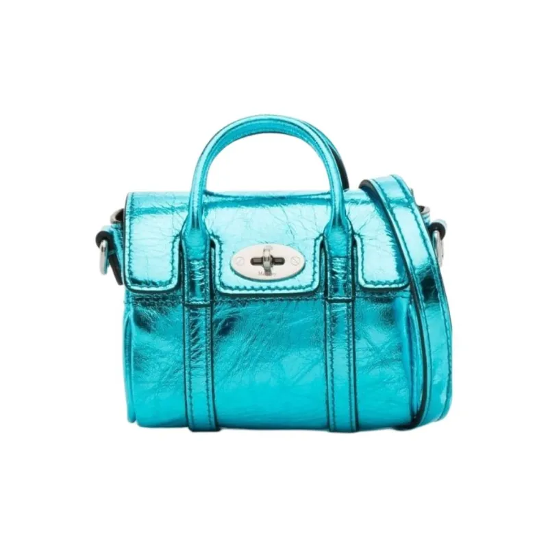 Mulberry Bayswater Cow Leather Handbag Crossbody Bag Shoulder Bag Regular Women's Blue-2