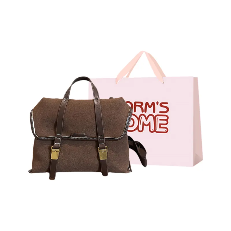 Worm's Home PU Backpack Women's Black/Coffee/Brown-3