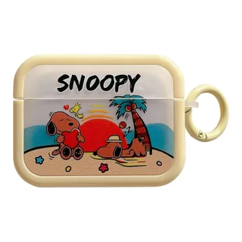 Kona Chun Compatible With AirPods 3/1/2/pro2 TPU Ins Cartoon Hawaii Black Snoopy Fully Enclosed Headphone Cases