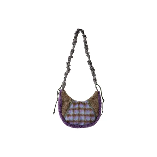 The HOUSE Yimazato Plush Woolen Crescent Bag, Shoulder Bag Women's Purple