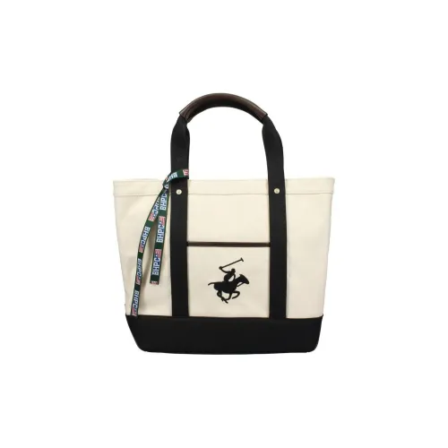 BEVERLY HILLS POLO CLUB Cotton One Shoulder Handbags Unisex White & Black