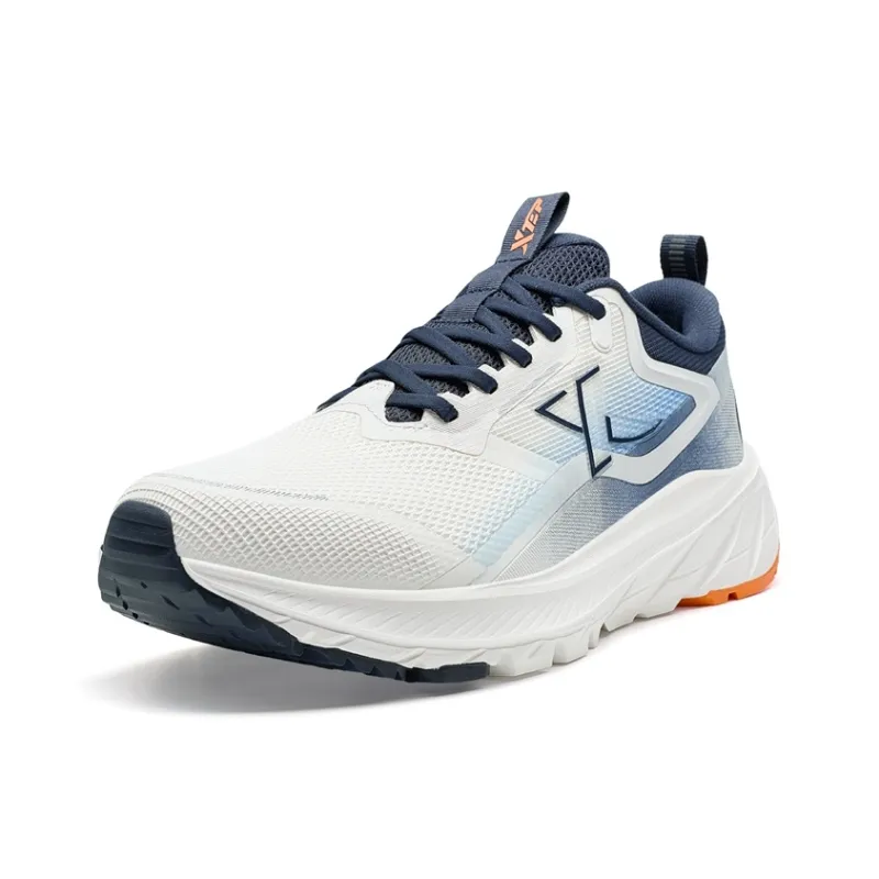 XTEP Comfortably Wear Resistant Rebound Coverage Low Top Casual Running Shoes Men's White Blue-2