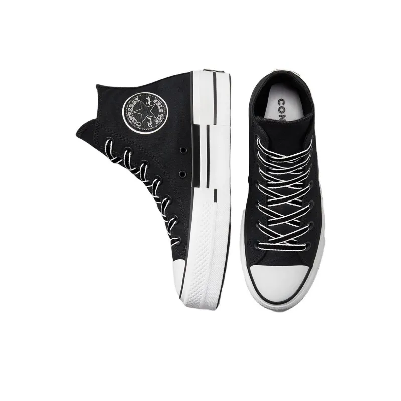 Converse Chuck Taylor All Star Lift Abrasion Resistant Slip Resistant High Top Canvas Shoes Women's Black-3