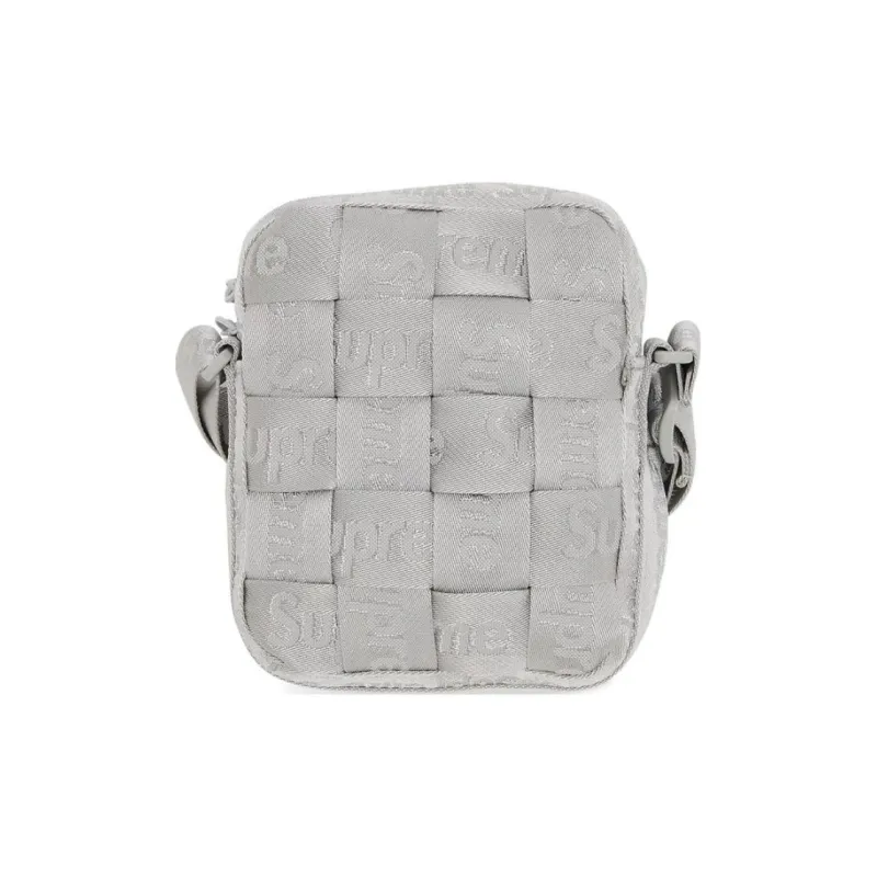 Supreme Jacquard Shoulder Bag, Crossbody Bag Regular Unisex Silver-5