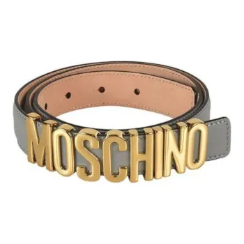 MOSCHINO Logo Plaque Buckle Belt