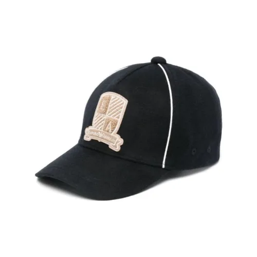EMPORIO ARMANI Wool Cloth Baseball Cap With Logo Crest Patch