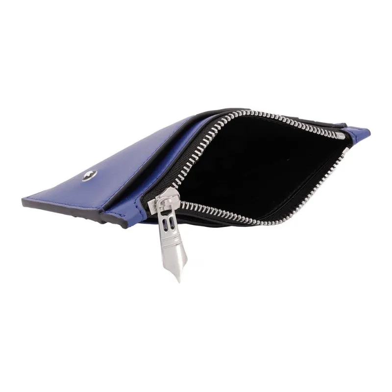 MONTBLANC Leather Card Holder Men's Blue-3