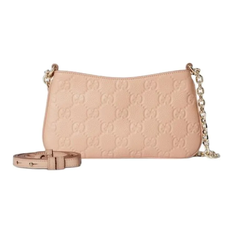 GUCCI Grain Leather Crossbody Bag, Shoulder Bag Mini Women's Light Pink-1