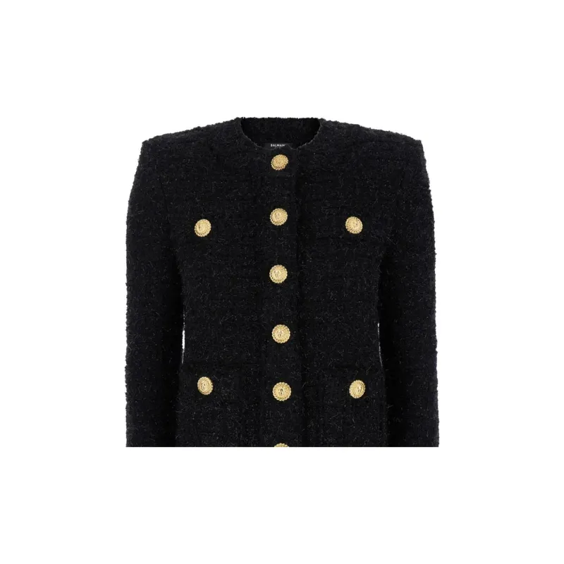BALMAIN Buttoned Tweed Jacket-5