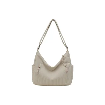 GOX Corduroy Shoulder Bag Regular Women's White/Black/Green/Khaki/Pink