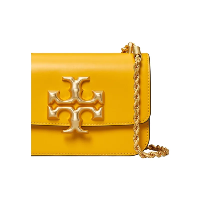 TORY BURCH Eleanor Leather Small Square Bag Crossbody Bag Shoulder Bag Women's Golden Orange-3