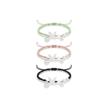 Kelanxi Synthetic/Artificial Glass Cat Eye Rope Bracelets Women's