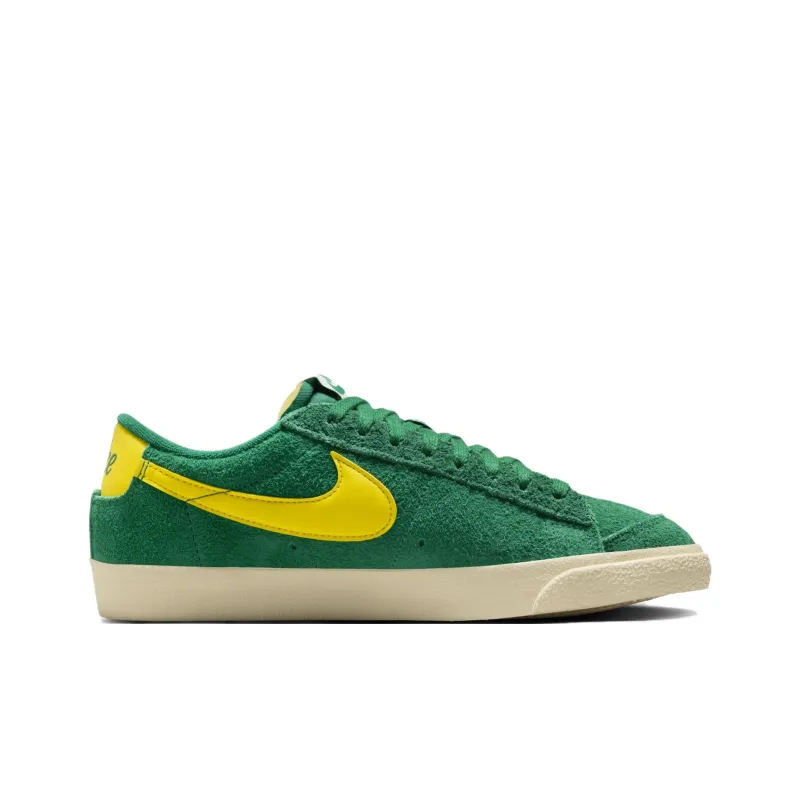 Nike Blazer Low '77 Anti Slip Wear Resistant Low Top Skateboard Shoes Unisex Green Yellow-1