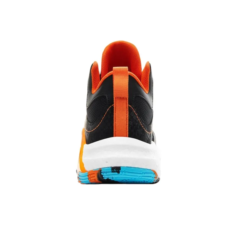 PEAK Anti Slip Wear Resistant High Top Children's Basketball Shoes Black Orange Teenagers-3