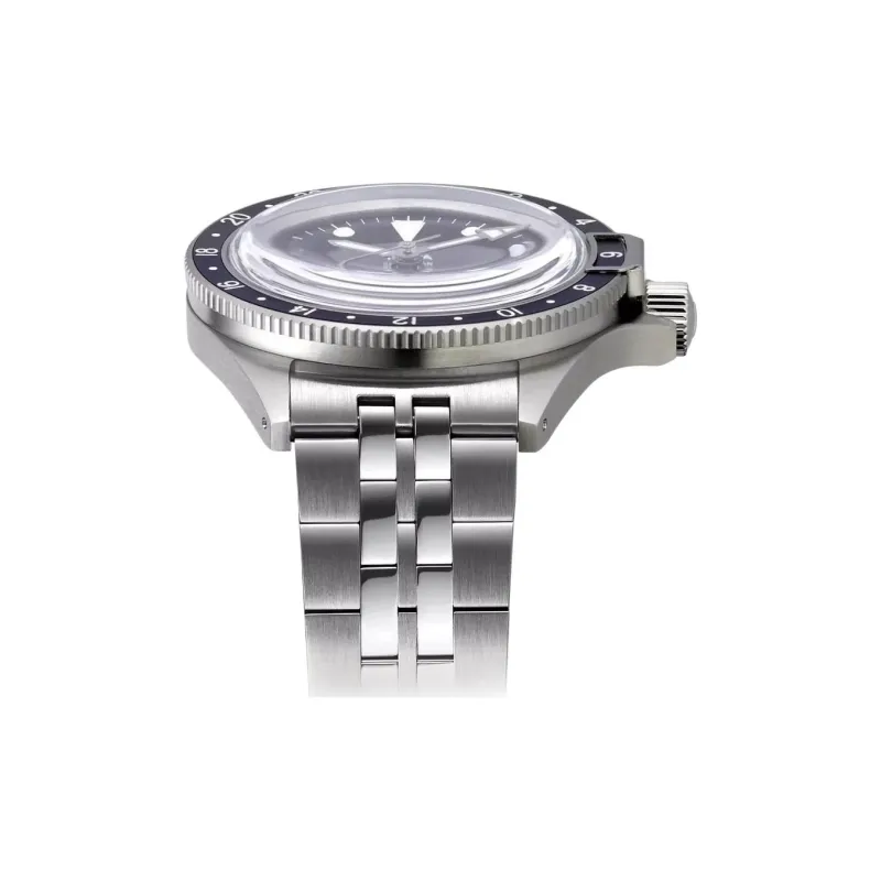 YEMA Wrist Watch Automatic Mechanical Movement Stainless Steel Strap 39mm Black Dial Men's Watches-3
