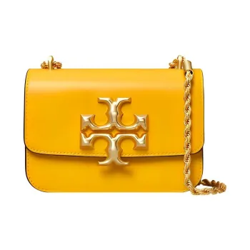 TORY BURCH Eleanor Leather Small Square Bag Crossbody Bag Shoulder Bag Women's Golden Orange