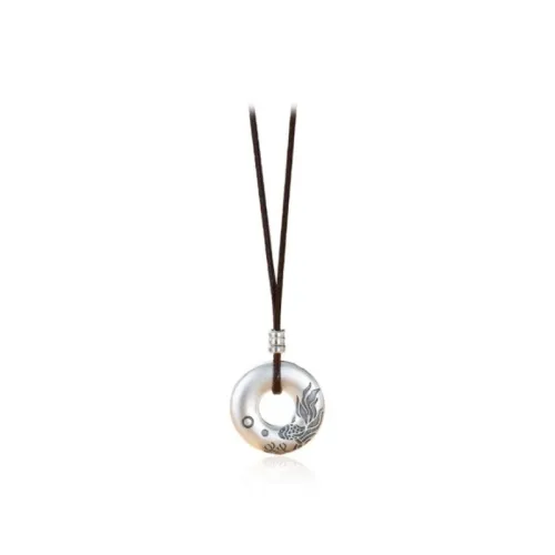 JINLUWANG Sterling Silver Hand Woven Cord Pendant Necklace Set Unisex