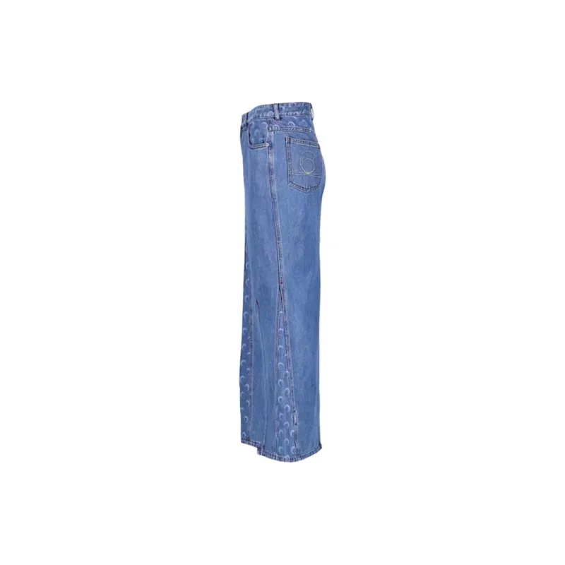 Marine Serre Moon Laser Denim Long Skirt-2