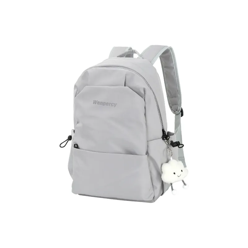 Wenpercy Nylon Backpack Regular Unisex Black/Gray-2
