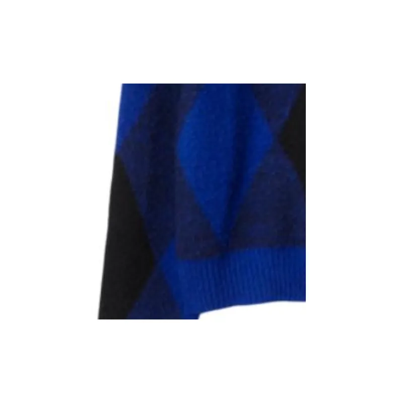 Burberry Argyle Wool Sweater Knitwear Men's Blue-6