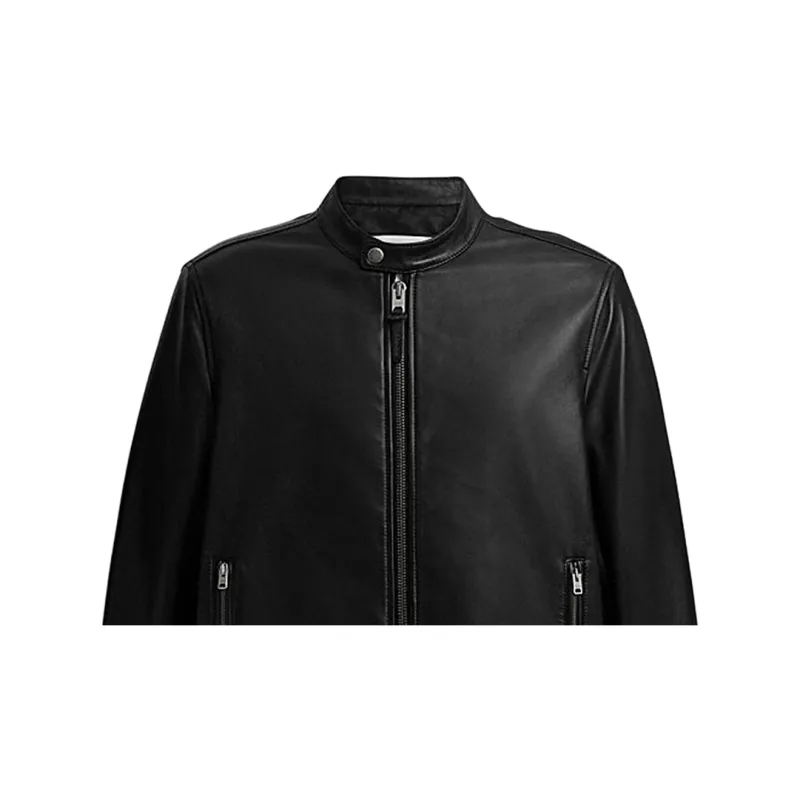 COACH FW24 Leather Jacket Men's Black-4