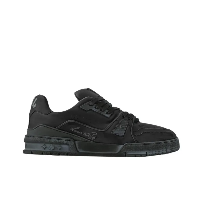 LOUIS VUITTON Trainer Low Top Skateboard Shoes Men's Black-1