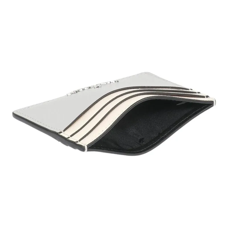 Kate Spade Saffiano Leather Card Holder Small Size Women's Platinum & Gray-3