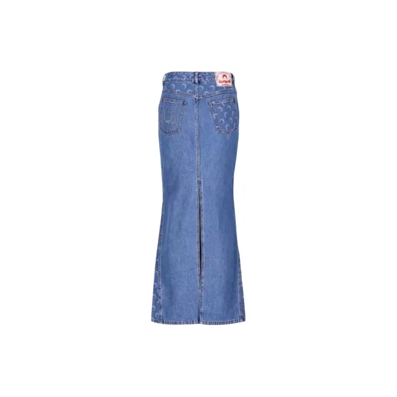 Marine Serre Moon Laser Denim Long Skirt-1