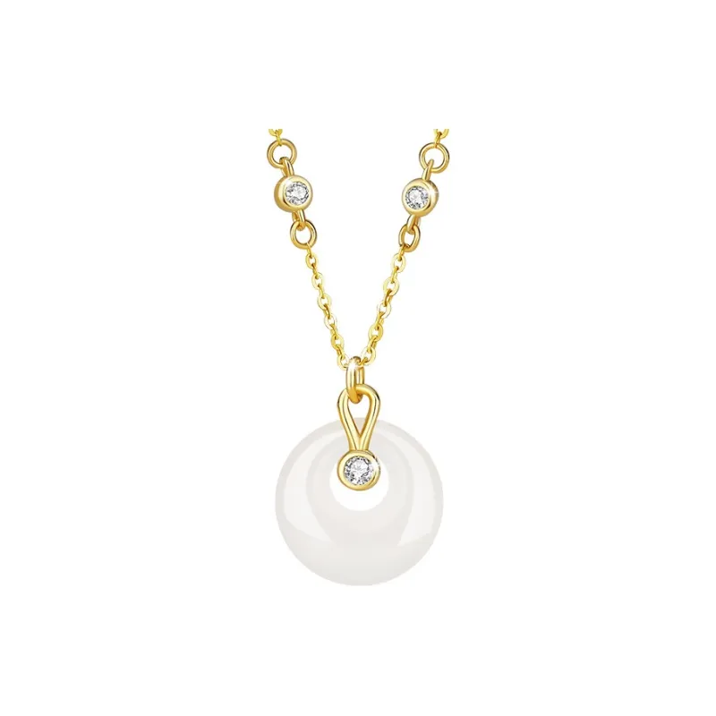 Suddenly Lucky Chalcedony Jade Necklaces Women's-3